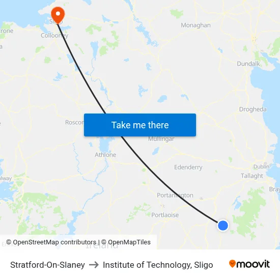 Stratford-On-Slaney to Institute of Technology, Sligo map