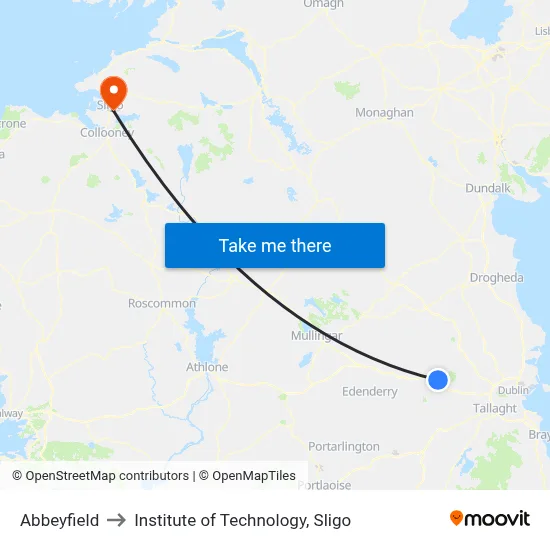 Abbeyfield to Institute of Technology, Sligo map