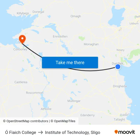 Ó Fiaich College to Institute of Technology, Sligo map