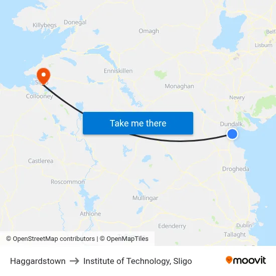 Haggardstown to Institute of Technology, Sligo map