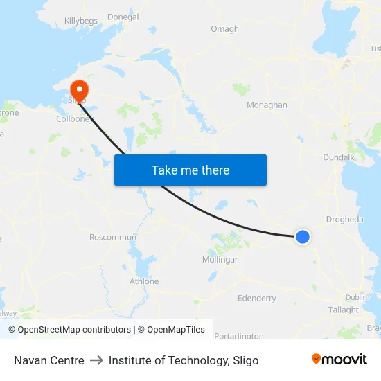 Navan Centre to Institute of Technology, Sligo map