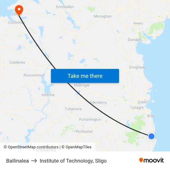 Ballinalea to Institute of Technology, Sligo map