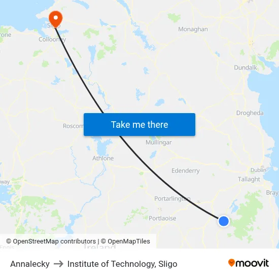 Annalecky to Institute of Technology, Sligo map