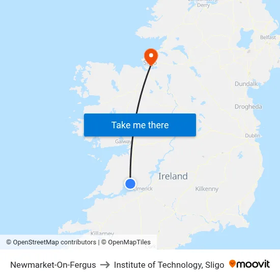 Newmarket-On-Fergus to Institute of Technology, Sligo map