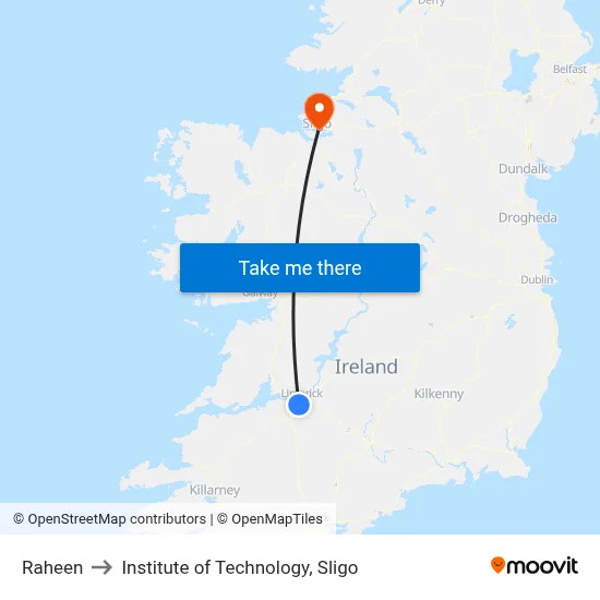 Raheen to Institute of Technology, Sligo map