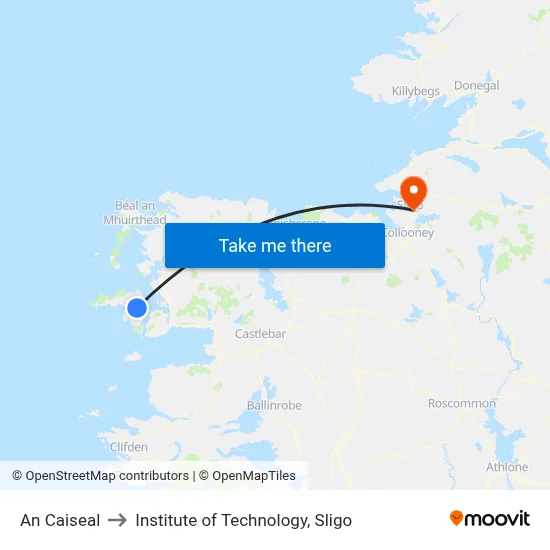 An Caiseal to Institute of Technology, Sligo map