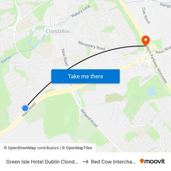 Green Isle Hotel Dublin Clondalkin to Red Cow Interchange map