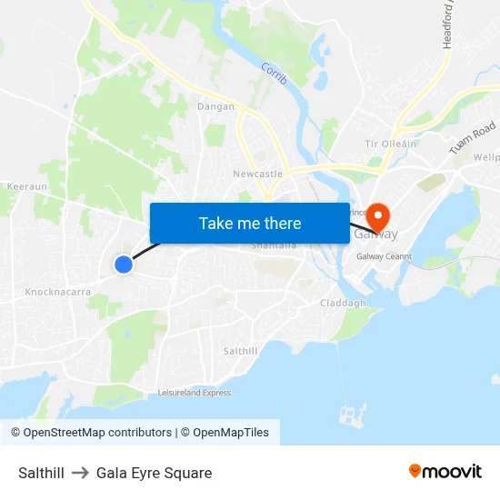 Salthill to Gala Eyre Square map
