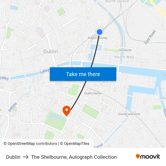Dublin to The Shelbourne, Autograph Collection map