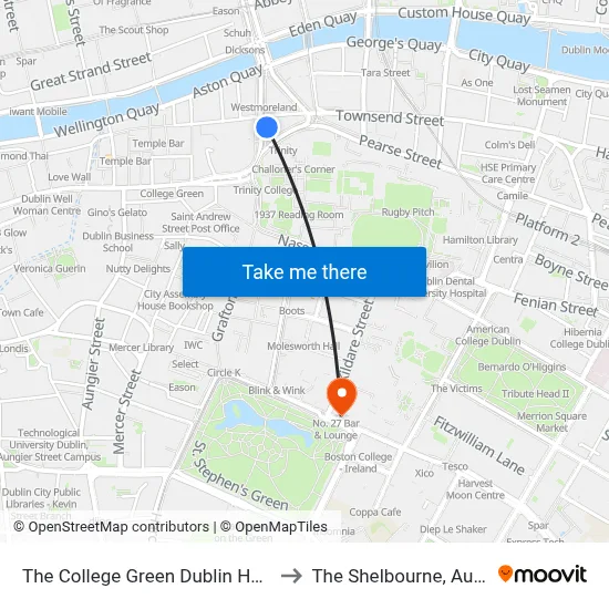 The College Green Dublin Hotel, Autograph Collection to The Shelbourne, Autograph Collection map