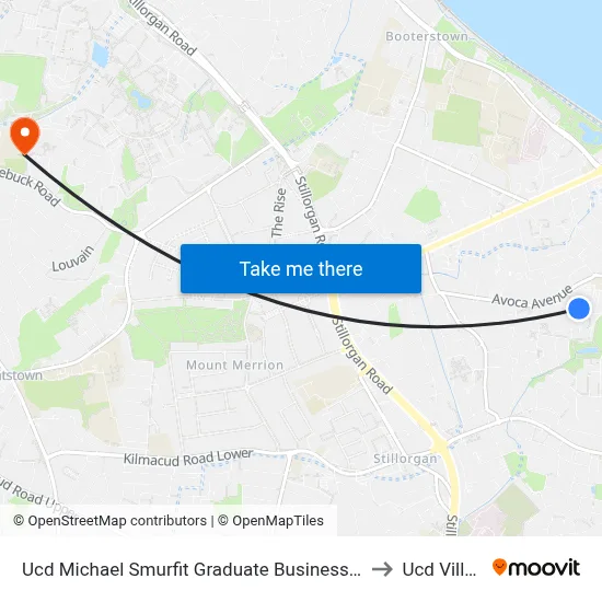Ucd Michael Smurfit Graduate Business School to Ucd Village map