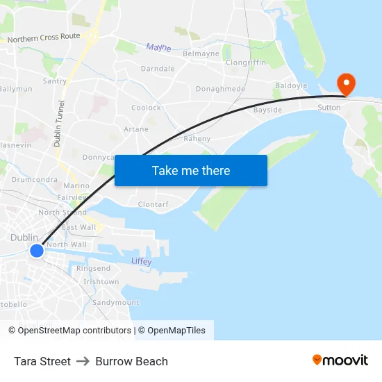 Tara Street to Burrow Beach map