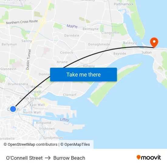 O'Connell Street to Burrow Beach map