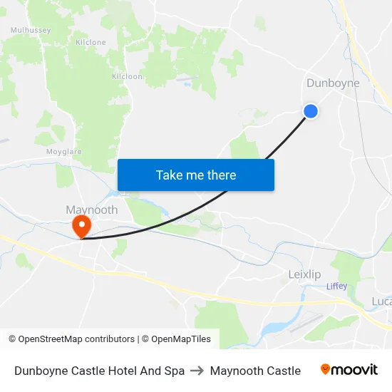 Dunboyne Castle Hotel And Spa to Maynooth Castle map