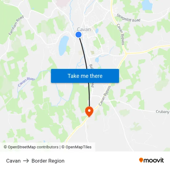 Cavan to Border Region map