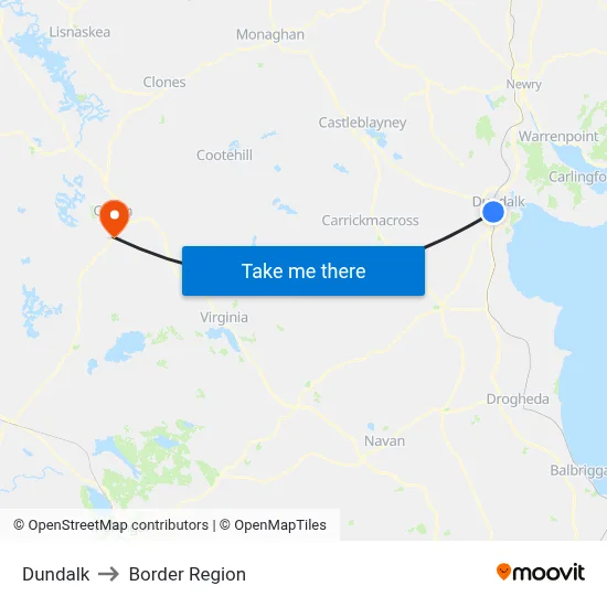 Dundalk to Border Region map