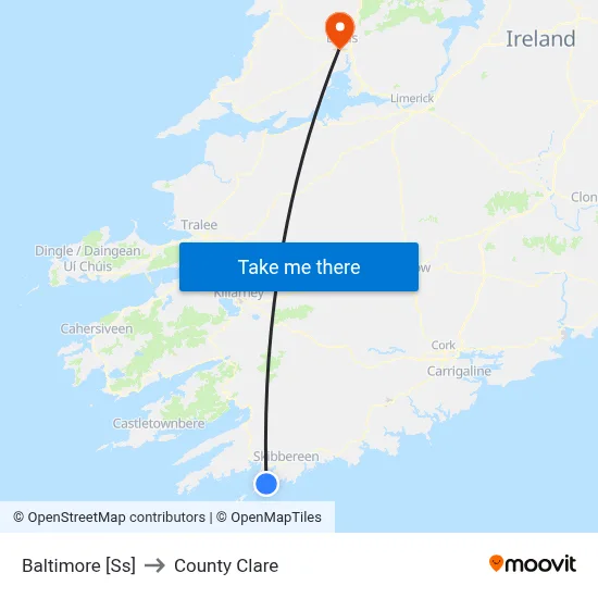 Baltimore [Ss] to County Clare map
