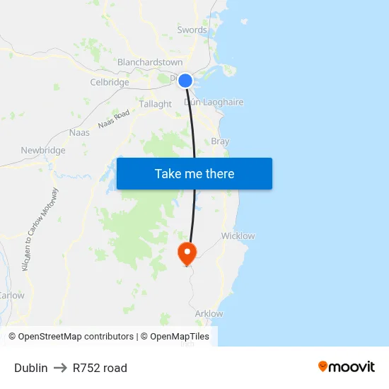 Dublin to R752 road map