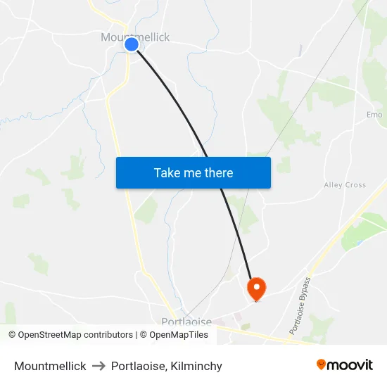 Mountmellick to Portlaoise, Kilminchy map