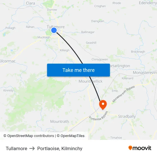 Tullamore to Portlaoise, Kilminchy map