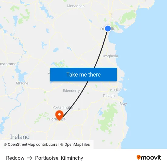 Redcow to Portlaoise, Kilminchy map