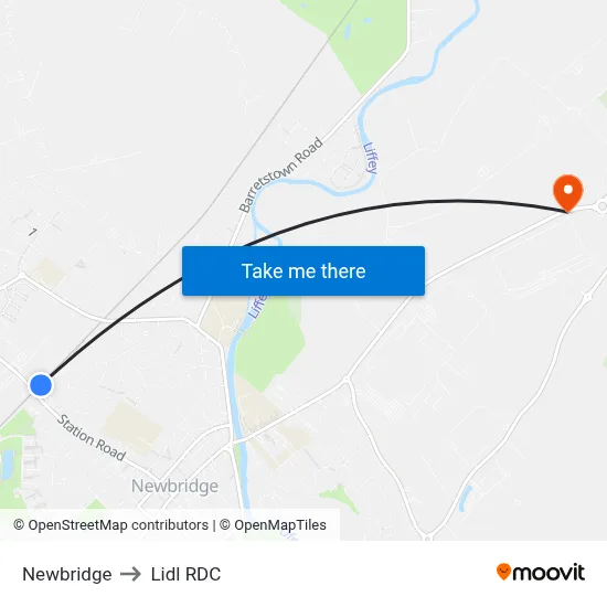 Newbridge to Lidl RDC map