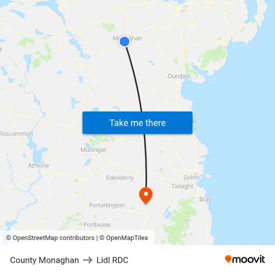 County Monaghan to Lidl RDC map