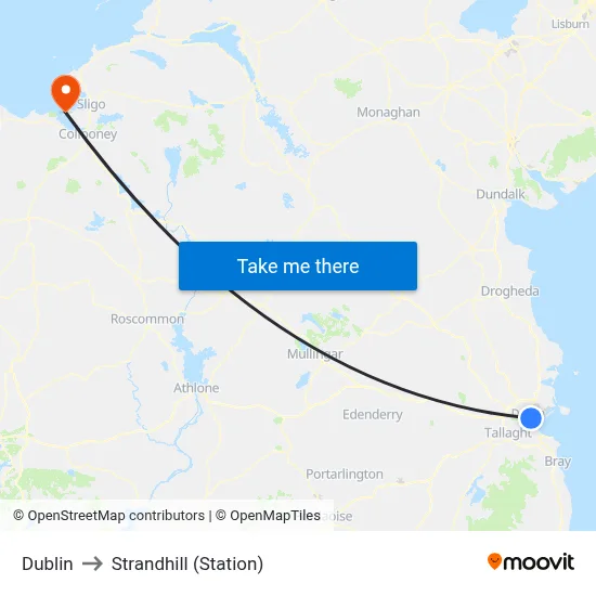 Dublin to Strandhill (Station) map