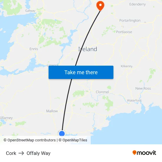 Cork to Offaly Way map