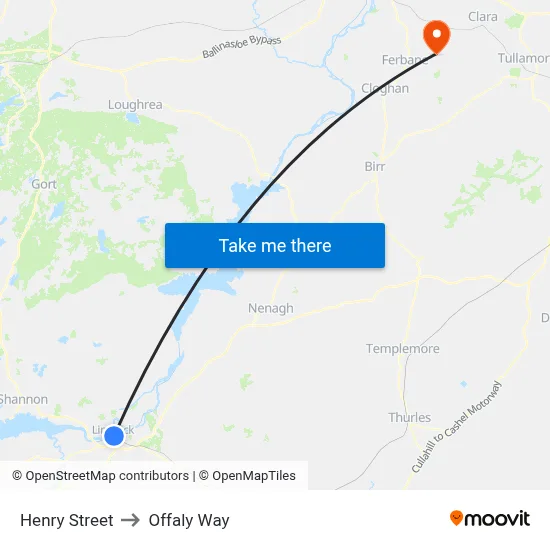 Henry Street to Offaly Way map