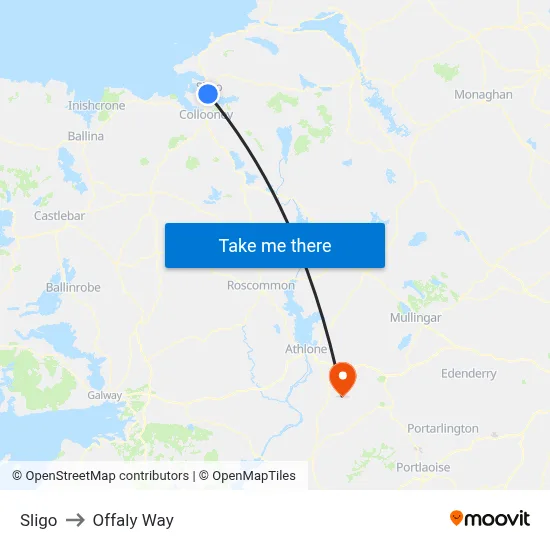Sligo to Offaly Way map