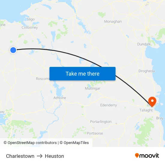 Charlestown to Heuston map