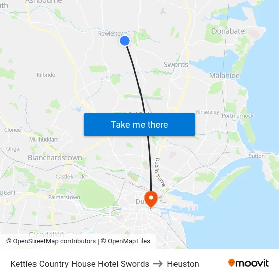 Kettles Country House Hotel Swords to Heuston map
