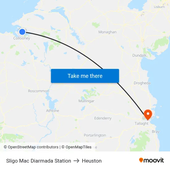 Sligo Mac Diarmada Station to Heuston map