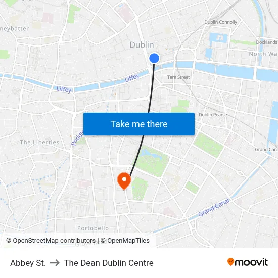 Abbey St. to The Dean Dublin Centre map
