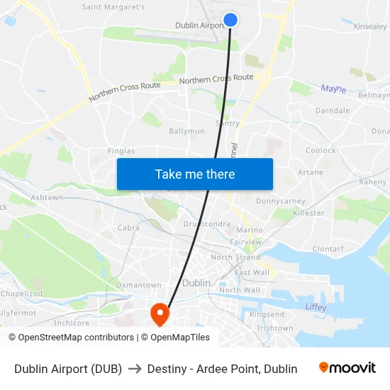 Dublin Airport (DUB) to Destiny - Ardee Point, Dublin map