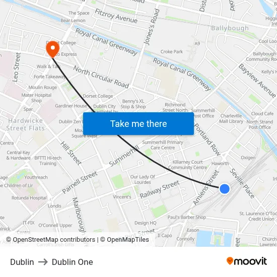 Dublin to Dublin One map