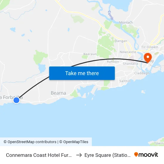 Connemara Coast Hotel Furbo to Eyre Square (Station) map