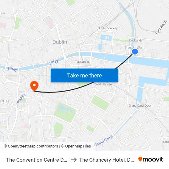 The Convention Centre Dublin to The Chancery Hotel, Dublin map