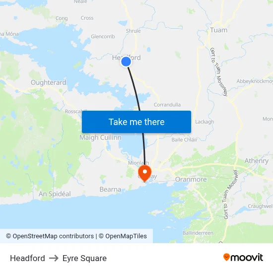 Headford to Eyre Square map