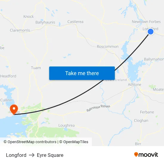 Longford to Eyre Square map