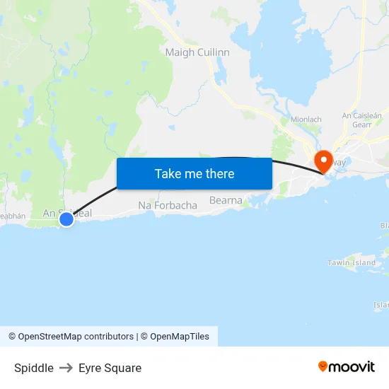 Spiddle to Eyre Square map
