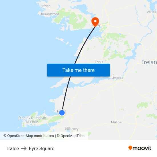 Tralee to Eyre Square map
