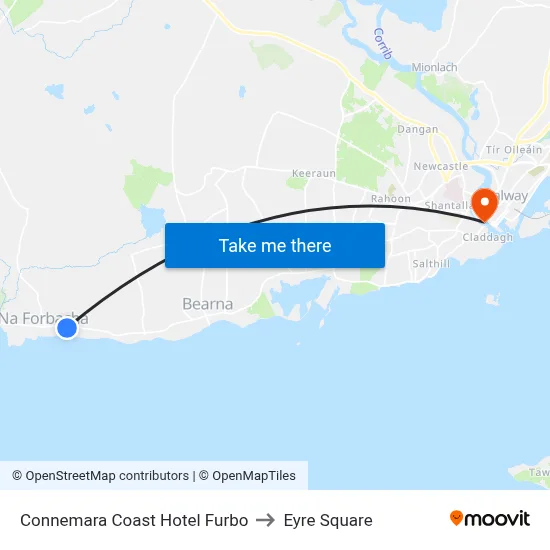 Connemara Coast Hotel Furbo to Eyre Square map