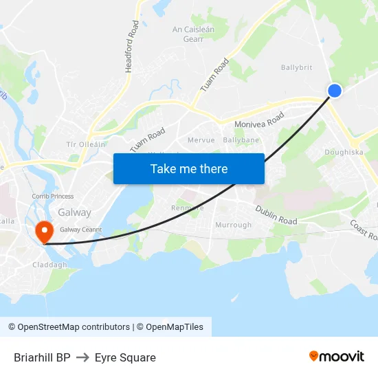 Briarhill BP to Eyre Square map