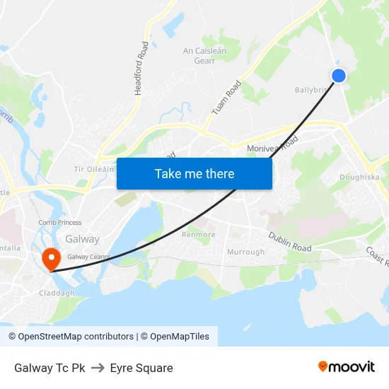 Galway Tc Pk to Eyre Square map