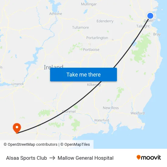 Alsaa Sports Club to Mallow General Hospital map