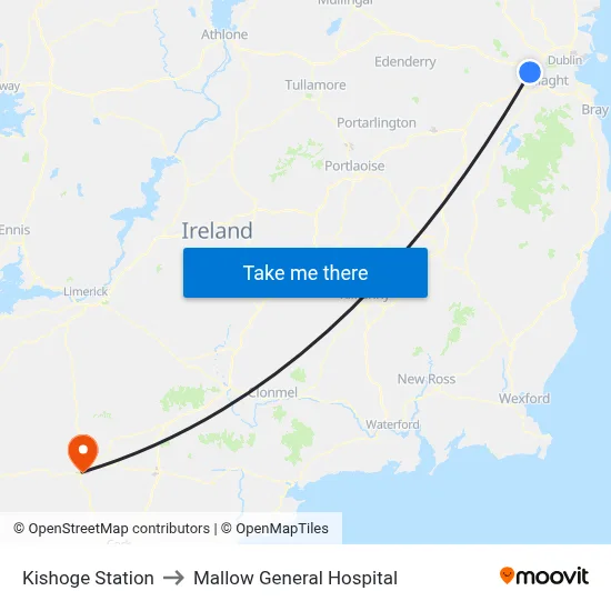 Kishoge Station to Mallow General Hospital map