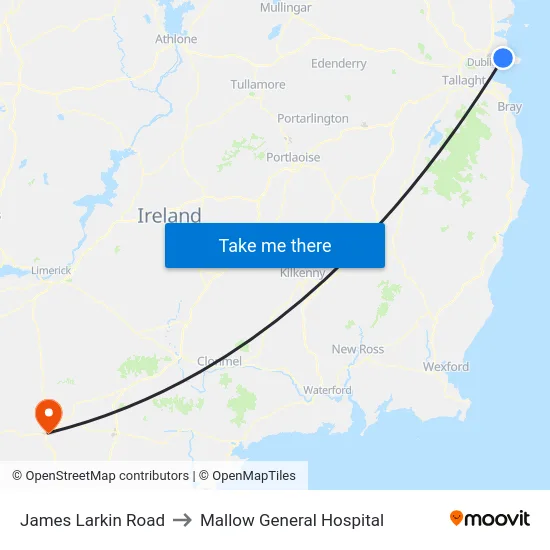 James Larkin Road to Mallow General Hospital map