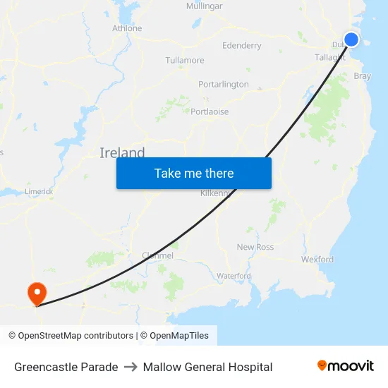 Greencastle Parade to Mallow General Hospital map